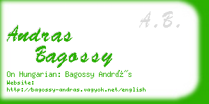 andras bagossy business card